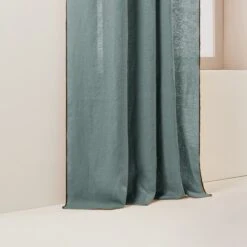 Rideau à Galon Fronceur CARLINA Vert De Gris Et Bourdon Noir -Maison Linge Magasin rideau a galon fronceur CARLINA 006041 V4G 6