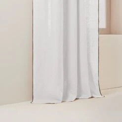 Rideau à Galon Fronceur CARLINA Blanc Pur Et Bourdon Noir -Maison Linge Magasin rideau a galon fronceur CARLINA 006041 WG 6