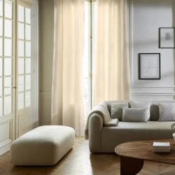 Rideau à Galon Fronceur LEONARD Beige Doux -Maison Linge Magasin rideau a galon fronceur LEONARD 007615 N2 1