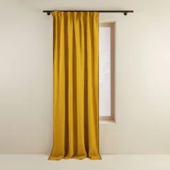 Rideau à Galon Fronceur NINO Ocre Et Feston Noir -Maison Linge Magasin rideau a galon fronceur NINO 007352 J18FG 4