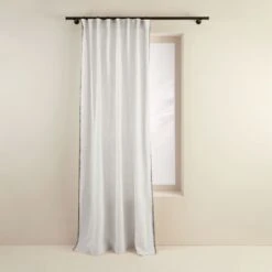 Rideau à Galon Fronceur NINO Blanc Minéral Et Feston Noir -Maison Linge Magasin rideau a galon fronceur NINO 007352 WFG 4