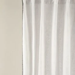 Rideau à Galon Fronceur NINO Blanc Minéral Et Feston Noir -Maison Linge Magasin rideau a galon fronceur NINO 007352 WFG 7