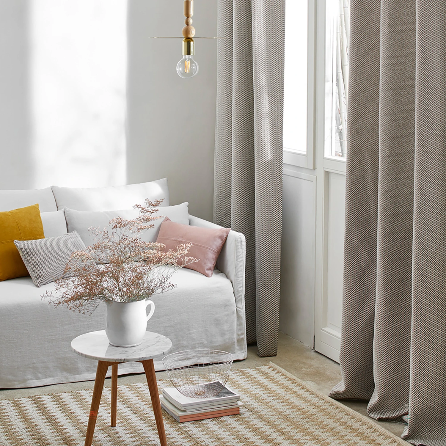 Rideau à Oeillets Dorés ALEJANDRO écru Multicolore 1 Rideau à Oeillets Dorés ALEJANDRO écru Multicolore