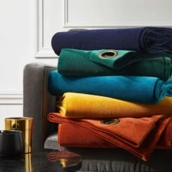 Rideau à Oeillets Dorés DARIO Mélèze -Maison Linge Magasin rideau a oeillets dores DARIO 006404 V12 9