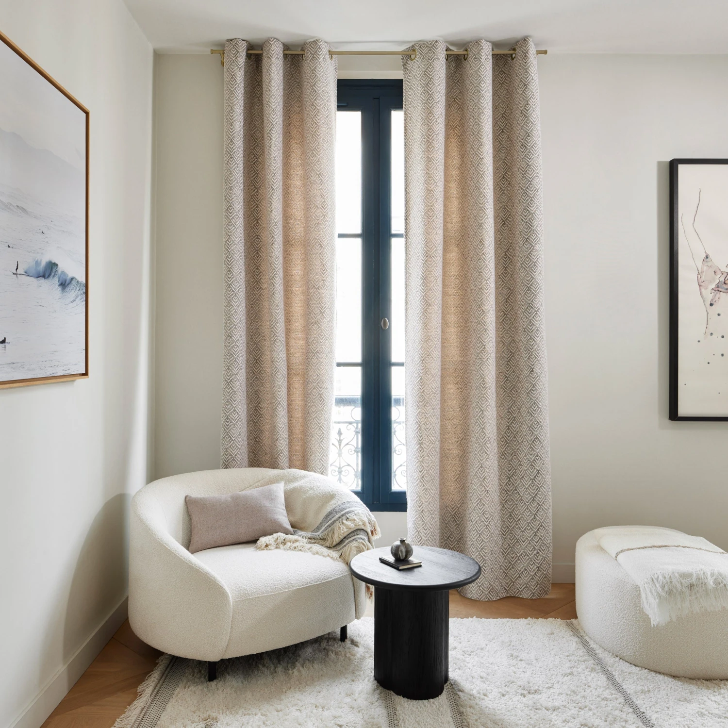 Rideau à Oeillets Dorés EREBUS Ivoire Et Grisé 3 Rideau à Oeillets Dorés EREBUS Ivoire Et Grisé – Image 3