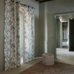 Rideau à Oeillets Dorés KELADY Ivoire Et Verts -Maison Linge Magasin rideau a oeillets dores KELADY 008620 NV 1