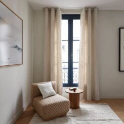 Rideau à Oeillets Dorés LENIO Ivoire -Maison Linge Magasin rideau a oeillets dores LENIO 009008 N1 1