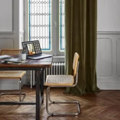 Rideau à Oeillets Dorés MATIA Cyprès -Maison Linge Magasin rideau a oeillets dores MATIA 008286 V8 1