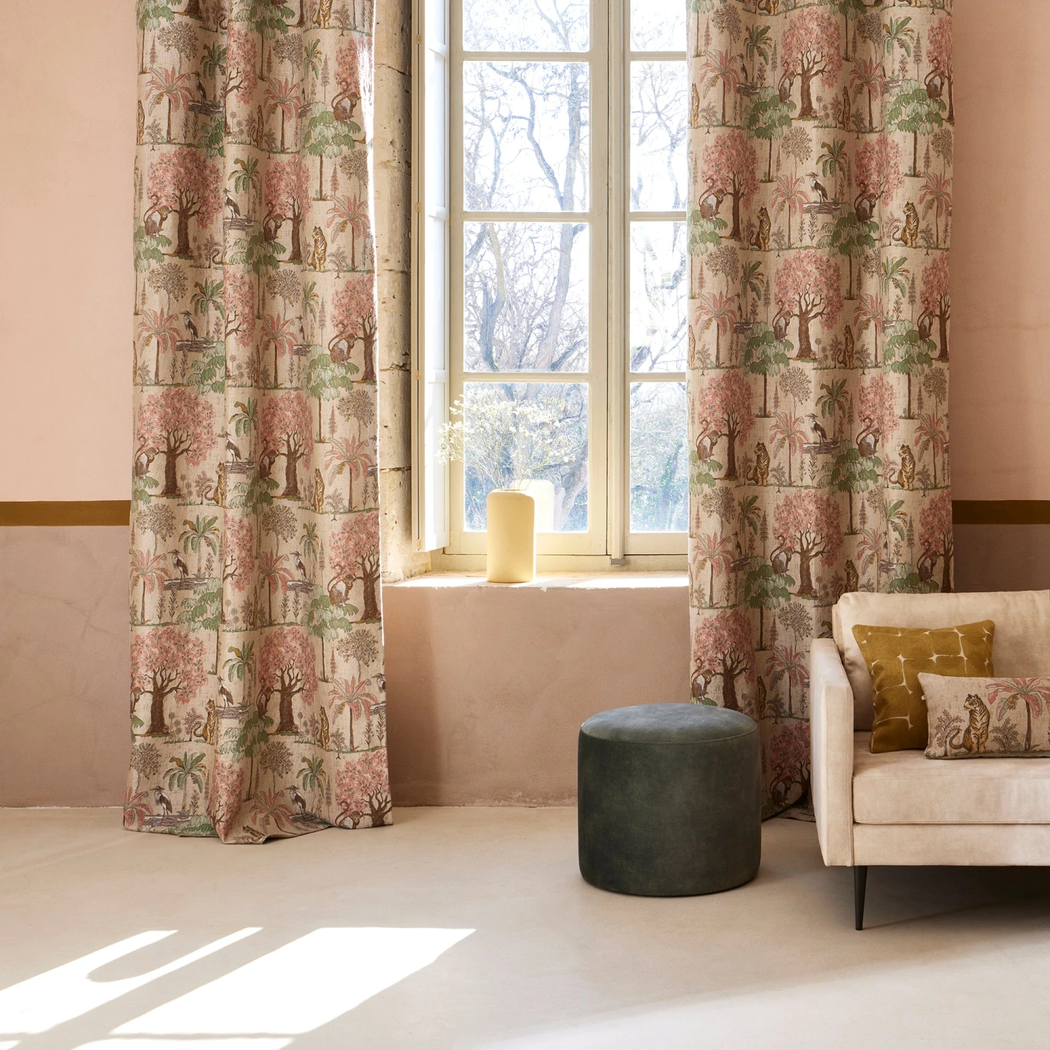 Rideau à Oeillets Dorés WAGHOBA Beige Et Pastels 3 Rideau à Oeillets Dorés WAGHOBA Beige Et Pastels – Image 3