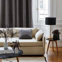 Rideau à Oeillets Noirs Doublé ARDECO Noir Et Nickel 12 Rideau à Oeillets Noirs Doublé ARDECO Noir Et Nickel -Maison Linge Magasin rideau a oeillets noirs double ARDECO 006372 GN 1