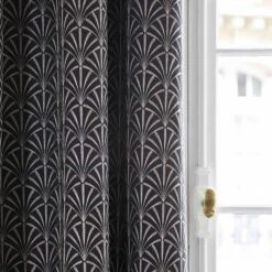 Rideau à Oeillets Noirs Doublé ARDECO Noir Et Nickel 14 Rideau à Oeillets Noirs Doublé ARDECO Noir Et Nickel -Maison Linge Magasin rideau a oeillets noirs double ARDECO 006372 GN 3