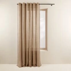 Rideau à Oeillets Noirs CARLINA Sable Et Bourdon Noir -Maison Linge Magasin rideau a oeillets noirs CARLINA 006498 N4G 4