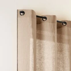 Rideau à Oeillets Noirs CARLINA Sable Et Bourdon Noir -Maison Linge Magasin rideau a oeillets noirs CARLINA 006498 N4G 5