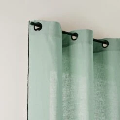 Rideau à Oeillets Noirs CARLINA Tilleul Et Bourdon Noir -Maison Linge Magasin rideau a oeillets noirs CARLINA 006498 V2G 5