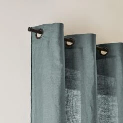 Rideau à Oeillets Noirs CARLINA Vert De Gris Et Bourdon Noir -Maison Linge Magasin rideau a oeillets noirs CARLINA 006498 V4G 5