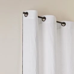 Rideau à Oeillets Noirs CARLINA Blanc Pur Et Bourdon Noir -Maison Linge Magasin rideau a oeillets noirs CARLINA 006498 WG 5