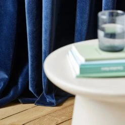 Rideau à Oeillets Noirs DARIO Bleu Nuit Et Bourdon Noir -Maison Linge Magasin rideau a oeillets noirs DARIO 008421 B20G 2