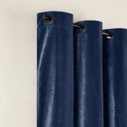 Rideau à Oeillets Noirs DARIO Bleu Nuit Et Bourdon Noir -Maison Linge Magasin rideau a oeillets noirs DARIO 008421 B20G 5