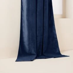 Rideau à Oeillets Noirs DARIO Bleu Nuit Et Bourdon Noir -Maison Linge Magasin rideau a oeillets noirs DARIO 008421 B20G 6