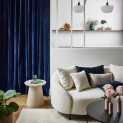 Rideau à Oeillets Noirs DARIO Bleu Nuit Et Bourdon Noir