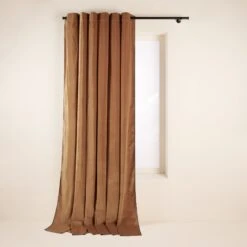 Rideau à Oeillets Noirs DARIO Camel Et Bourdon Noir 12 Rideau à Oeillets Noirs DARIO Camel Et Bourdon Noir -Maison Linge Magasin rideau a oeillets noirs DARIO 008421 M9G 4