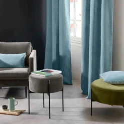 Rideau à Oeillets Noirs DARIO Topaze Et Bourdon Noir