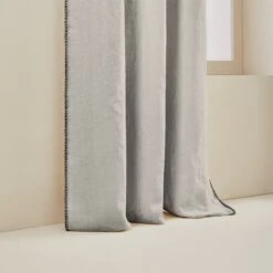 Rideau à Oeillets Noirs NINO Ficelle Et Feston Noir -Maison Linge Magasin rideau a oeillets noirs NINO 006467 N4FG 6