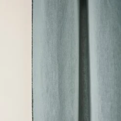 Rideau à Oeillets Noirs NINO Vert De Gris Et Feston Noir -Maison Linge Magasin rideau a oeillets noirs NINO 006467 V4FG 7