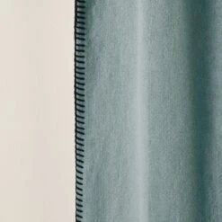 Rideau à Oeillets Noirs NINO Vert De Gris Et Feston Noir -Maison Linge Magasin rideau a oeillets noirs NINO 006467 V4FG 8