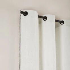 Rideau à Oeillets Noirs NINO Blanc Minéral Et Feston Noir 15 Rideau à Oeillets Noirs NINO Blanc Minéral Et Feston Noir -Maison Linge Magasin rideau a oeillets noirs NINO 006467 WFG 5
