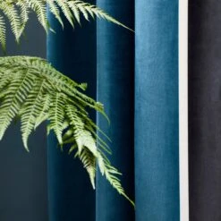 Rideau à Oeillets Noirs VASCO Pétrole -Maison Linge Magasin rideau a oeillets noirs VASCO 007274 B12 2