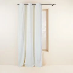 Rideau à Oeillets Argentés BAZYL Ivoire -Maison Linge Magasin rideau a oeillets BAZYL 008277 N1 4
