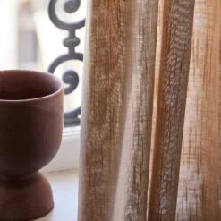 Rideau à Oeillets Argentés BELLAVISTA Sable -Maison Linge Magasin rideau a oeillets BELLAVISTA 006870 N2 1