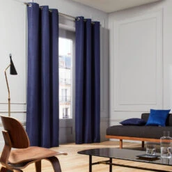 Rideau à Oeillets Argentés COCONUT Bleu De Minuit -Maison Linge Magasin rideau a oeillets COCONUT 003512 B18 5