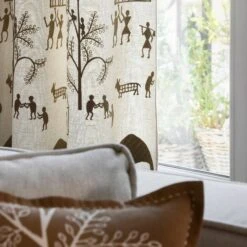 Rideau à Oeillets Argentés KANOUR Naturel Et Beige -Maison Linge Magasin rideau a oeillets KANOUR 008151 N2 2