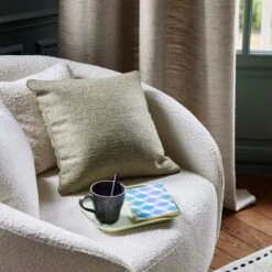 Rideau à Oeillets Argentés ORSSO Calcaire -Maison Linge Magasin rideau a oeillets ORSSO 008214 N2 10