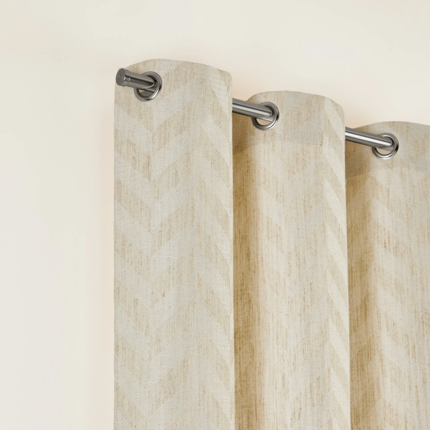Rideau à Oeillets Argentés TOBIAS Ivoire 7 Rideau à Oeillets Argentés TOBIAS Ivoire – Image 7