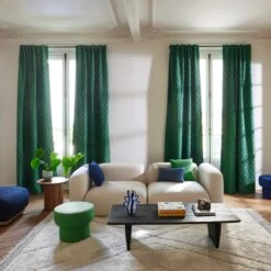 Rideau à Passants RAFFY Pétrole Et Vert -Maison Linge Magasin rideau a passants RAFFY 009071 BV 5