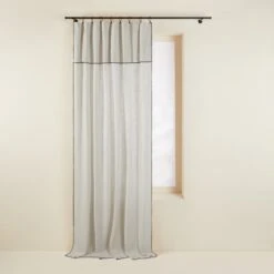 Rideau Panneau CARLINA NON FEU Calcaire Et Bourdon Noir