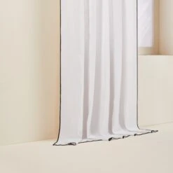 Rideau Panneau CARLINA NON FEU Blanc Pur Et Bourdon Noir -Maison Linge Magasin rideau panneau CARLINA NON FEU 007688 WG 6