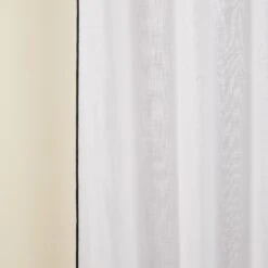 Rideau Panneau CARLINA NON FEU Blanc Pur Et Bourdon Noir -Maison Linge Magasin rideau panneau CARLINA NON FEU 007688 WG 7