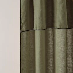 Rideau Panneau CARLINA Kaki Grisé Et Bourdon Noir -Maison Linge Magasin rideau panneau CARLINA 006409 GVG 8