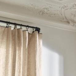 Rideau Panneau CARLINA Ficelle Et Bourdon Noir -Maison Linge Magasin rideau panneau CARLINA 006409 N3G 3