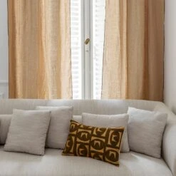 Rideau Panneau CARLINA Sable Et Bourdon Noir -Maison Linge Magasin rideau panneau CARLINA 006409 N4G 2