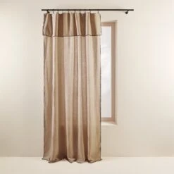 Rideau Panneau CARLINA Sable Et Bourdon Noir -Maison Linge Magasin rideau panneau CARLINA 006409 N4G 4