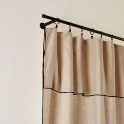 Rideau Panneau CARLINA Sable Et Bourdon Noir -Maison Linge Magasin rideau panneau CARLINA 006409 N4G 5
