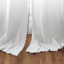 Rideau Panneau GHABY Blanc Et Bourdon En Dégradé -Maison Linge Magasin rideau panneau GHABY 008906 W 3