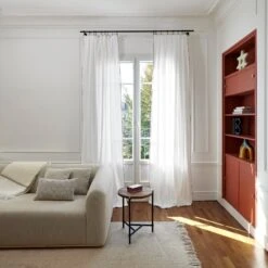 Rideau Panneau TOINON Blanc Et Bourdon Naturel 9 Rideau Panneau TOINON Blanc Et Bourdon Naturel -Maison Linge Magasin rideau panneau TOINON 008909 WN 1