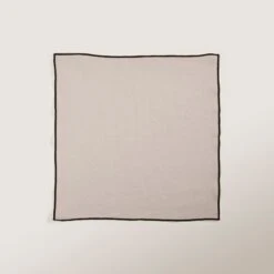 Serviette De Table CARLINA Ficelle Et Bourdon Noir 12 Serviette De Table CARLINA Ficelle Et Bourdon Noir -Maison Linge Magasin serviette de table CARLINA 006405 N3G 5