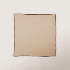 Serviette De Table CARLINA Sable Et Bourdon Noir 12 Serviette De Table CARLINA Sable Et Bourdon Noir -Maison Linge Magasin serviette de table CARLINA 006405 N4G 5